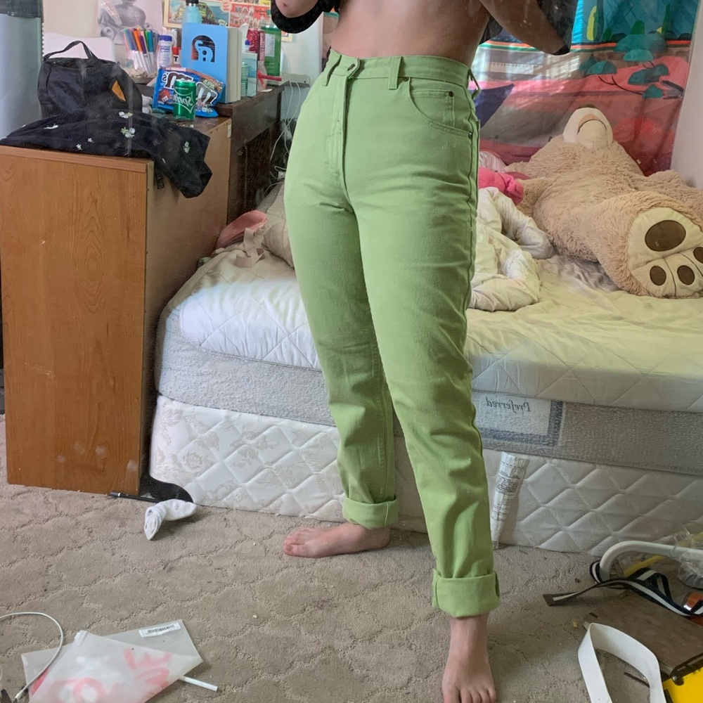 Lime green vintage jeanology jeans